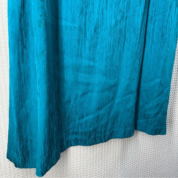 Vtg Francesca Of Damon 100% Silk Blue Intricate Beaded Long Dress Sz 10 Elegant - Picture 5 of 13